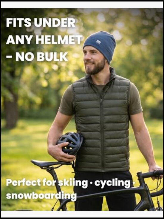 100% Merino Wool Beanie Hat - Unisex All Season Running Hiking